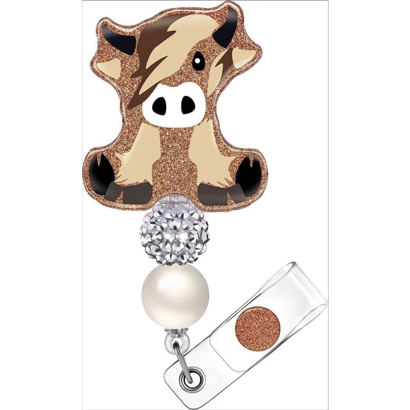 Wholesale Acrylic Plastic Beaded Glitter Easy Pull Buckle Telescopic Rotating ID Buckle Telescopic Buckle Keychain